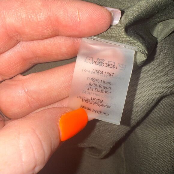 Universal Standard Coastal Linen Wide Leg Pant - Olive S 14/16 - Picture 9 of 10